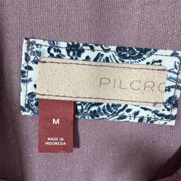 Anthropologie Pilcro Top Womens Medium Pink Velvet Mock Neck Short Sleeve - Picture 3 of 5